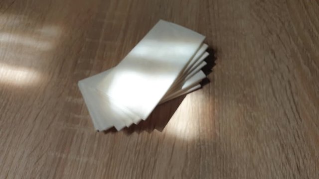 Disposable paper handkerchiefs in the close-up