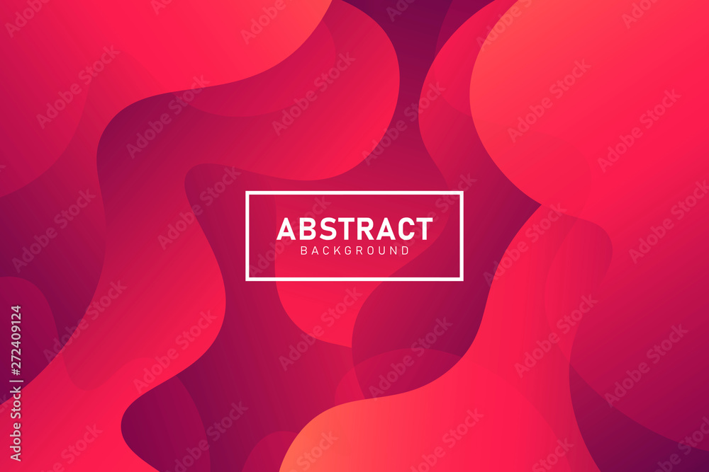 Aufkleber Liquid color abstract background. Wavy gradient bright backdrop. Fluid dynamic vector illlustration.
