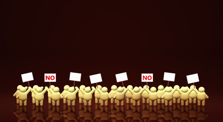 Obraz premium A 3d rendering people share a protest sign hold Mob concept.