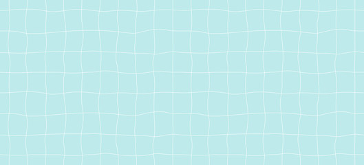 Hand drawn seamless vector pattern with swimming pool floor, white on blue background. Flat style design illustration. Concept for textile print, wallpaper, wrapping paper. - obrazy, fototapety, plakaty