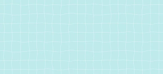 Foto op Canvas Hand drawn seamless vector pattern with swimming pool floor, white on blue background. Flat style design illustration. Concept for textile print, wallpaper, wrapping paper. © Maria Skrigan