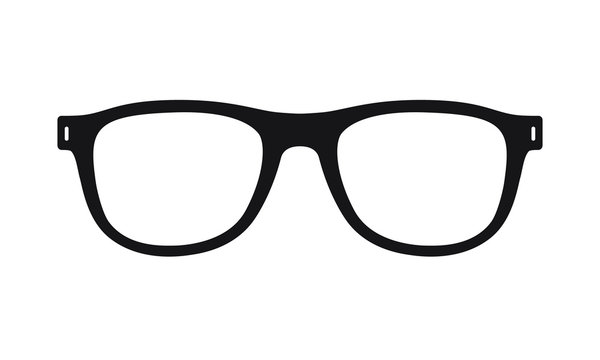 Glasses graphic icon. Eyeglasses sign isolated on white background. Spectacles symbol. Accessory pictogram in flat design. Vector illustration