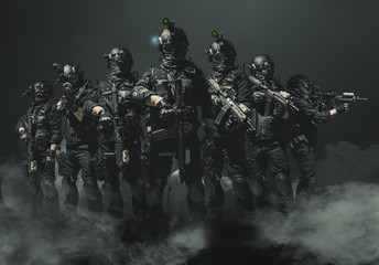 special forces soldier police, swat team member - obrazy, fototapety, plakaty