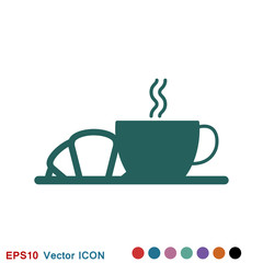 Breakfast icon. Vector symbol on a background