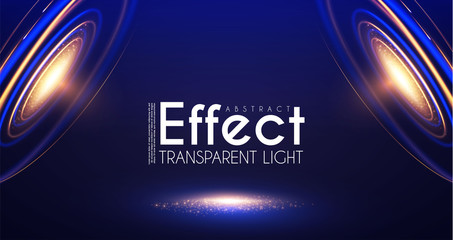 Futuristic Light Effcet, Illuminated Scene. Magical Portal. Shining Spotlights.