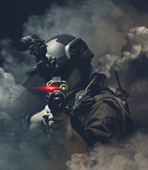 special forces soldier police, swat team member
