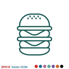 Burger icon vector of fast food set for UI and UX, website or mobile application