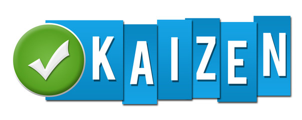 Kaizen Blue Stripes Tick Button 