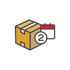 Delivery or Scheduling icon with the number 2 on it - shows 2 times per month