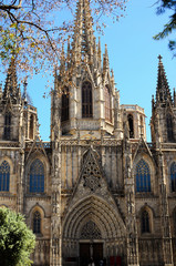 Fototapeta premium Catedral de Barcelona, fachada principal