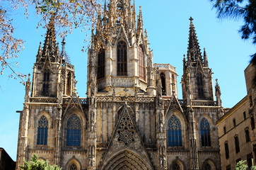 Fototapeta premium Catedral de Barcelona, fachada principal