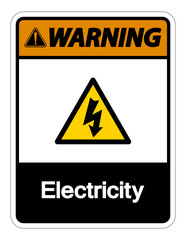 Warning Electricity Symbol Sign Isolate On White Background,Vector Illustration