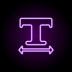 editorial, horizontal  neon icon. Elements of editorial design set. Simple icon for websites, web design, mobile app, info graphics