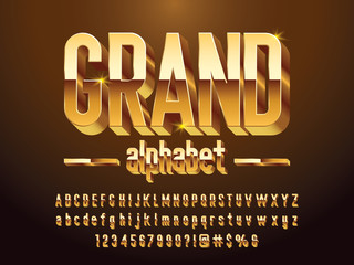 Vector luxury 3D golden alphabet design