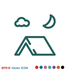 Vector camping icon to use for web and mobile UI, camping elements