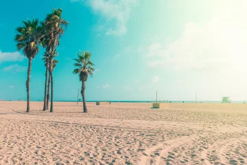 Berühmter sandiger Venedig-Strand in getontem Bild der Los Angeles-Weinlese © Dmitrii