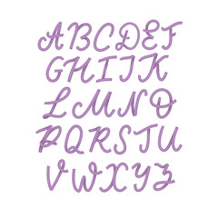 Hand drawn typeface set isolated on white. Brush painted characters: lowercase and uppercase.  logo font. Typography alphabet for your designs: logo, typeface, card, wedding invitation.