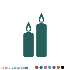 Candle vector icon. Light concept. Can be used for topics like celebration, holiday, decoration. Candles icons