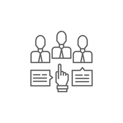 Human resources icon. Element of teamwork icon. Thin line icon for website design and development, app development. Premium icon