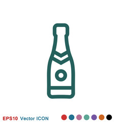 Champagne vector icon, celebration concept icon on background