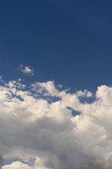 Beautiful blue sky and clouds. Creative vintage background.