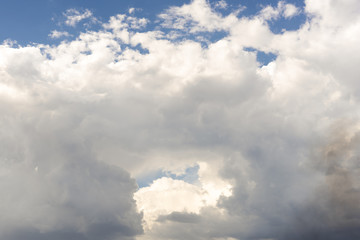 Beautiful blue sky and clouds. Creative vintage background.