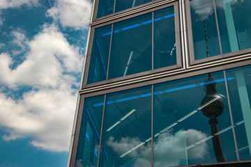 Berlin Tv Tower reflected on a building