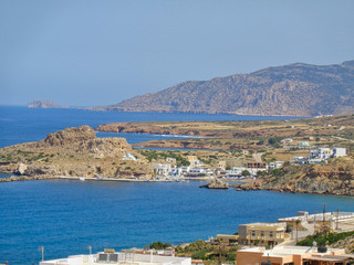 Naklejka na ściany i meble greece village in the bay blue ocean