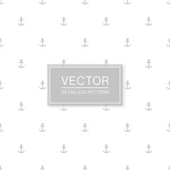 Stylish seamless anchors pattern - simple minimalistic design. White and grey decorative texture. Abstract delicate background