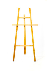 Artist's easel on white background