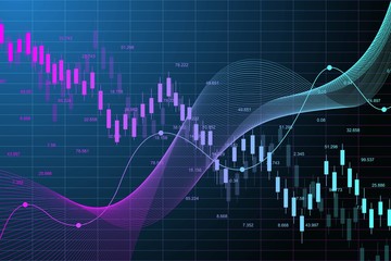Stock market graph or forex trading chart for business and financial concepts. Stock market data. Bullish point, Trend of graph. Vector illustration