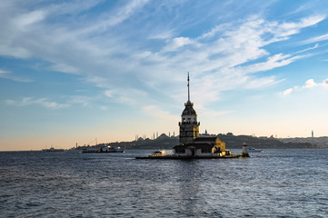 Fototapeta premium The Maiden's Tower in Istanbul-Turkey