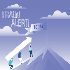 Word writing text Fraud Alert. Business photo showcasing Security Message Fraudulent activity suspected
