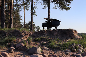 piano on the shore