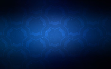 Dark BLUE vector background with bent lines.