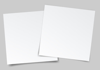 Set of square note papers. Set of square and rectangular note papers. Vertical and horizontal template design.