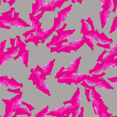 UFO camouflage of various shades of grey, pink and neon pink colors