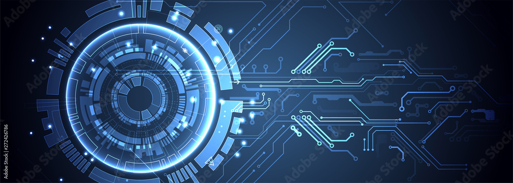 Fototapete abstract technology concept. circuit board, high computer color background. vector illustration