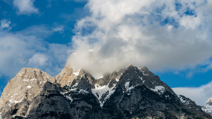 Mountain range of the Soca Valley in Slovenia