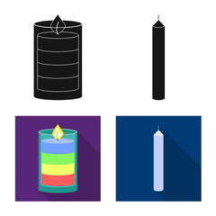 Vector design of relaxation and flame sign. Collection of relaxation and wax stock vector illustration.