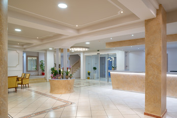 Lounge area of a hotel, club, company lobby