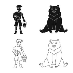 Vector illustration of nature  and fun  icon. Set of nature  and entertainment stock vector illustration.