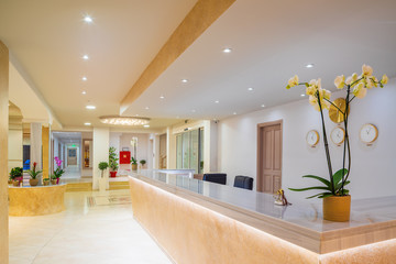 Lounge area of a hotel, club, company lobby