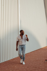 fashion, man, street, young, style, stylish, lifestyle, casual, urban, handsome, male, adult, model, guy, people, city, men, person, portrait, background, outdoors, denim, modern, hipster, jacket, pos