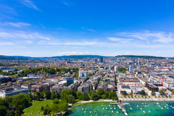 Aerial view of Zurich  city in Switzerland