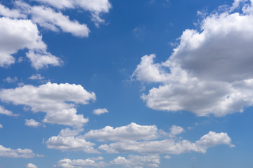 Beautiful blue sky and clouds. Creative vintage background.