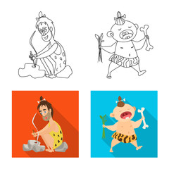 Isolated object of evolution  and prehistory symbol. Collection of evolution  and development  stock symbol for web.