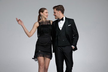 Positive couple smiling and embracing each other