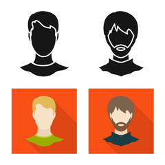 Isolated object of professional and photo symbol. Set of professional and profile stock symbol for web.