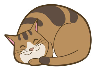 Cartoon cat is sleeping